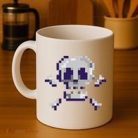 Pixelated Skull Coffee Mug thumb 4