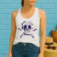 Pixelated Skull Women's Tank Top thumb 2