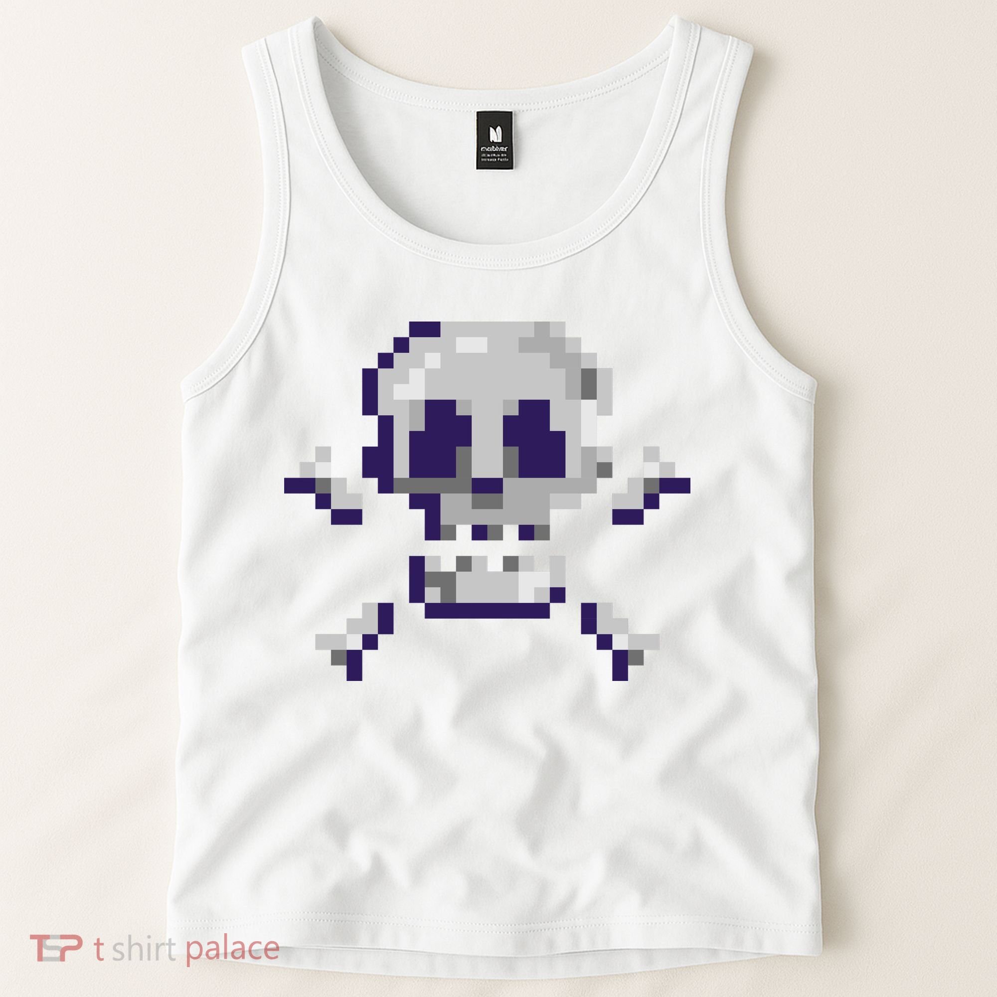 Pixelated Skull Tank Top