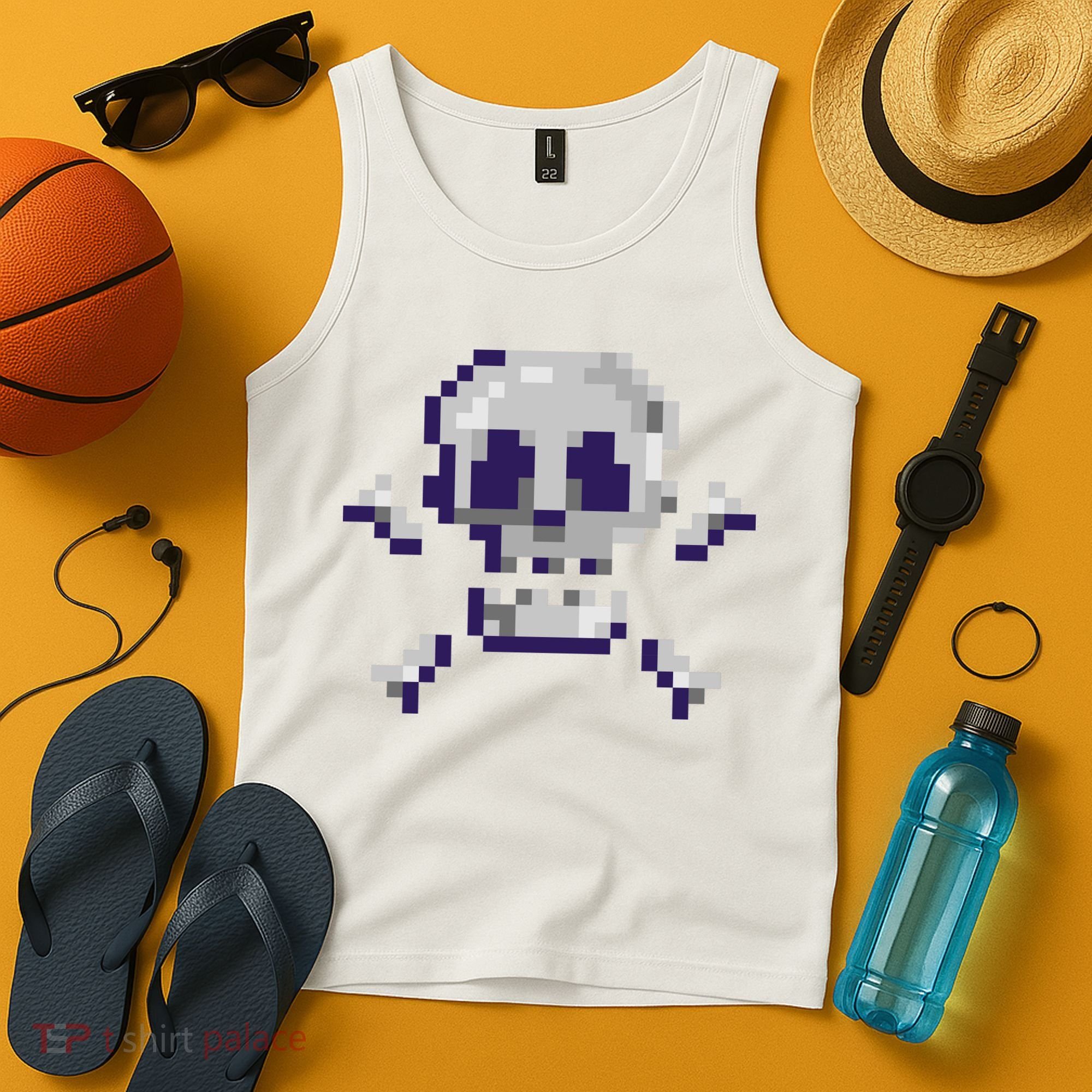 Pixelated Skull Tank Top