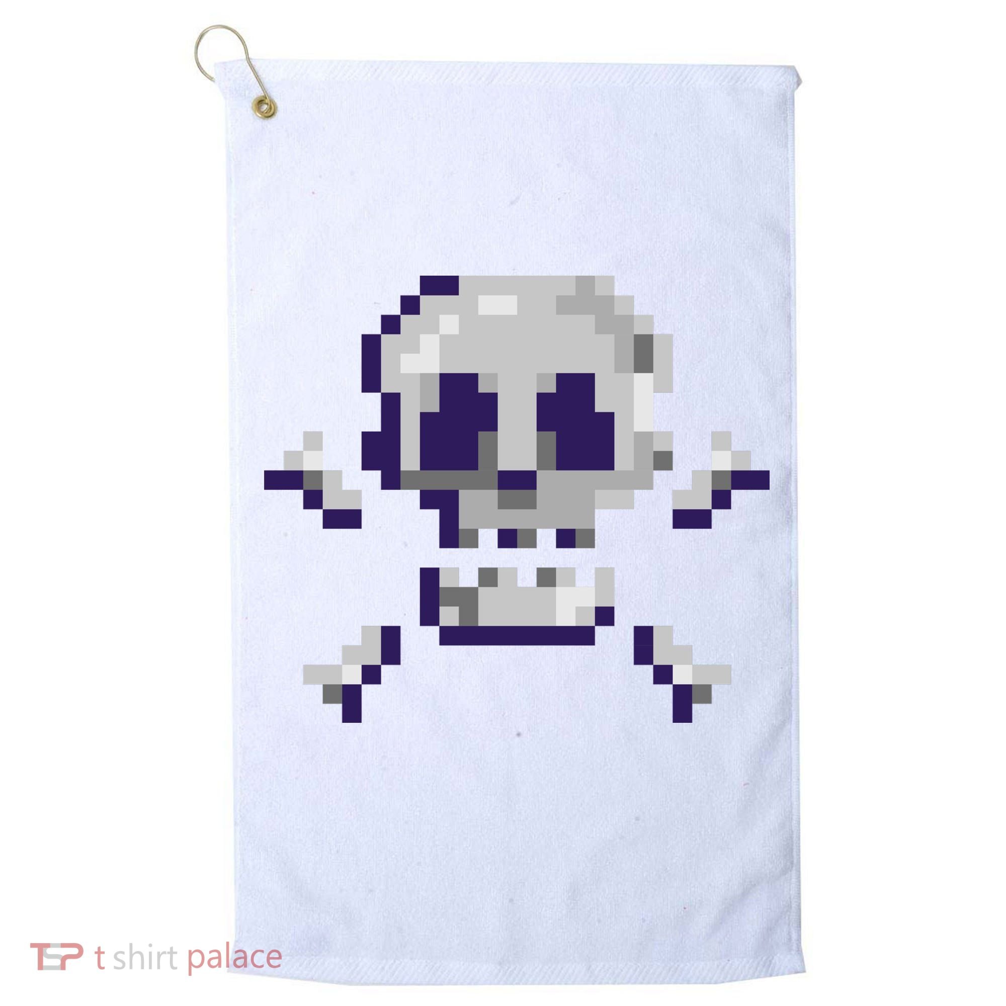 Pixelated Skull Golf Towel