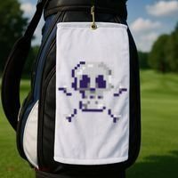 Pixelated Skull Golf Towel thumb 2