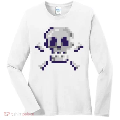 Pixelated Skull Women's Long Sleeve Shirt
