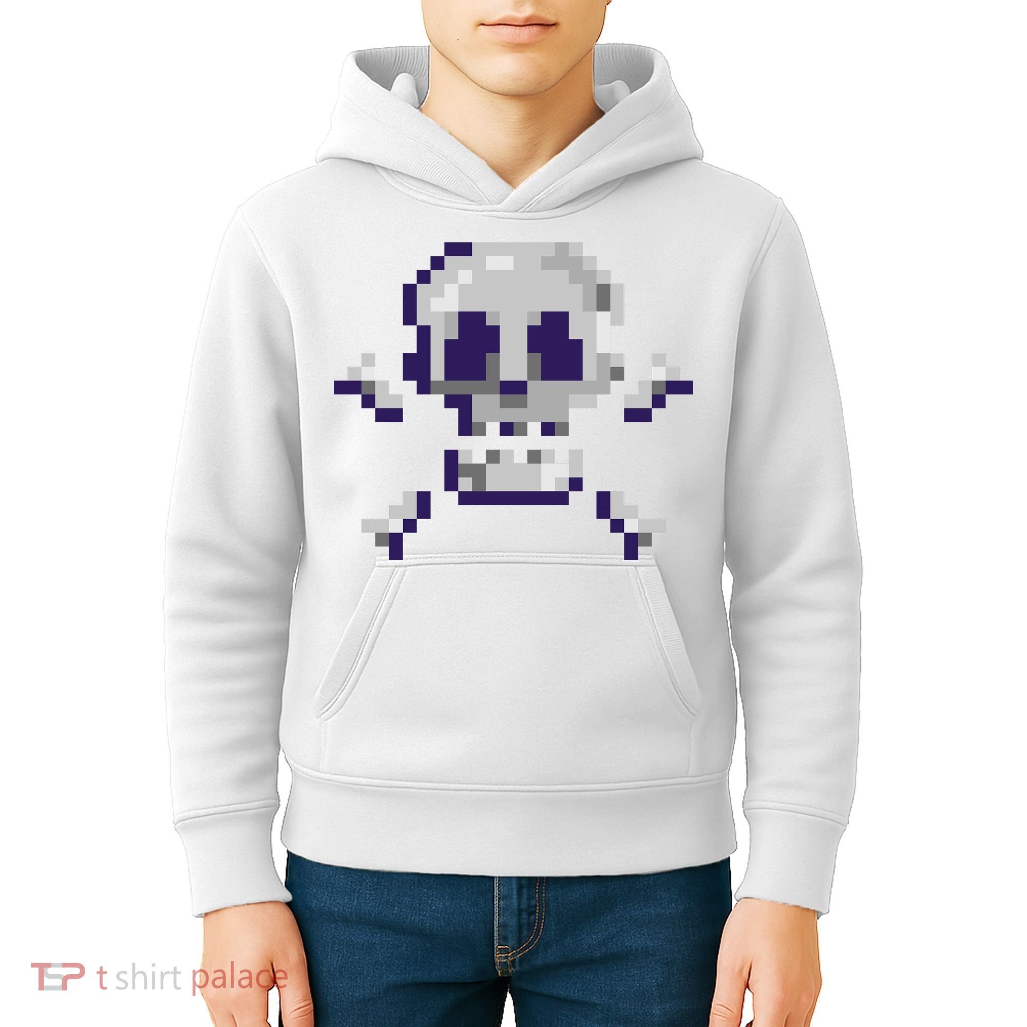 Pixelated Skull Kids Hoodie