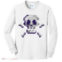 Pixelated Skull Kids Long Sleeve Shirt thumb 0