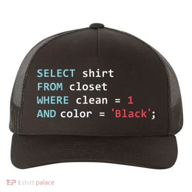 Programmer SQL Query Geek Database Coding Yupoong Adult 5-Panel Trucker Hat
