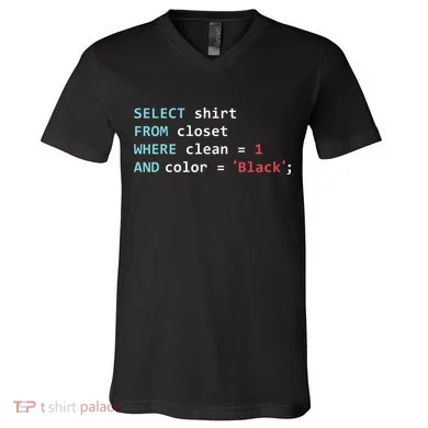 Programmer SQL Query Geek Database Coding V-Neck T-Shirt