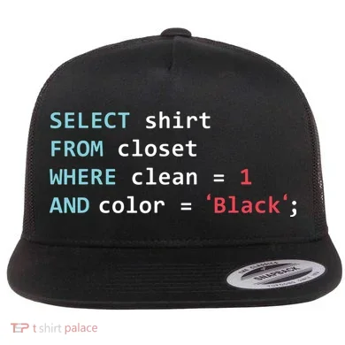 Programmer SQL Query Geek Database Coding Flat Bill Trucker Hat