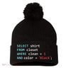 Programmer SQL Query Geek Database Coding Pom Pom 12in Knit Beanie
