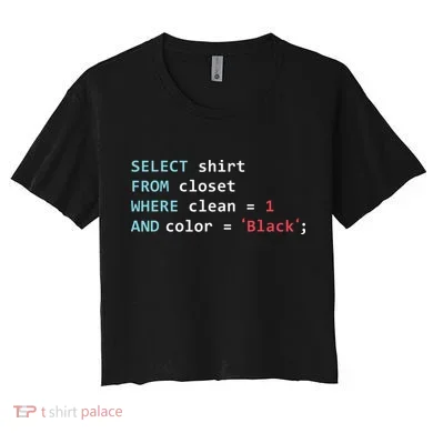 Programmer SQL Query Geek Database Coding Women's Crop Top Tee