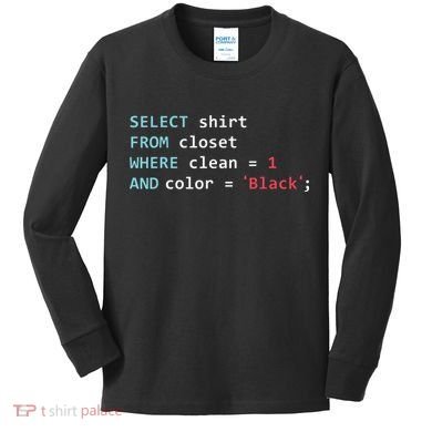 Programmer SQL Query Geek Database Coding Kids Long Sleeve Shirt