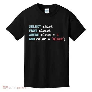 Programmer SQL Query Geek Database Coding Kids T-Shirt