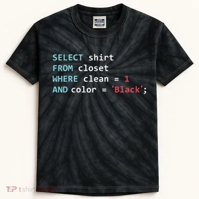 Programmer SQL Query Geek Database Coding Kids Tie-Dye T-Shirt