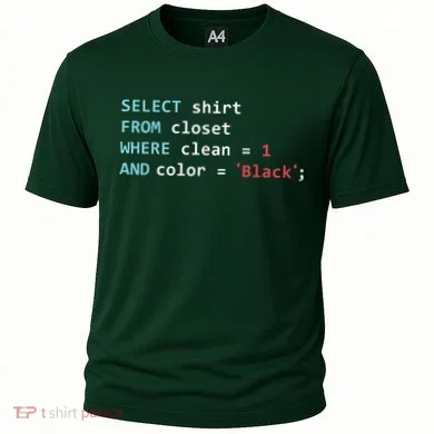 Programmer SQL Query Geek Database Coding Cooling Performance Crew T-Shirt