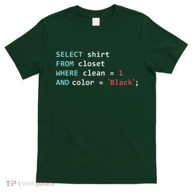 Programmer SQL Query Geek Database Coding T-Shirt