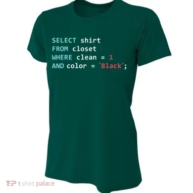 Programmer SQL Query Geek Database Coding Women's Cooling Performance Crew T-Shirt
