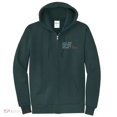 Programmer SQL Query Geek Database Coding Full Zip Hoodie