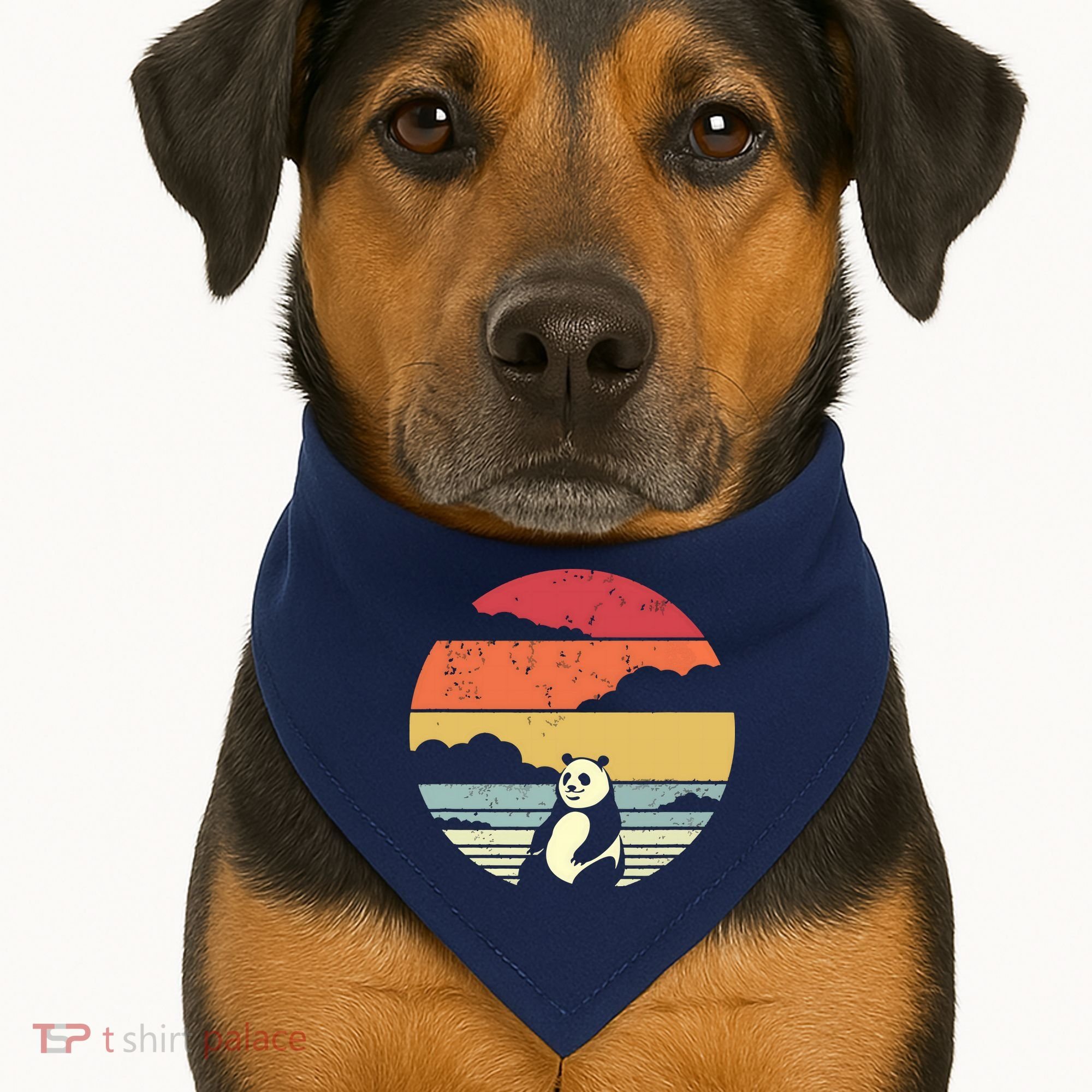Panda Shirts Retro Style USA-Made Doggie Bandana