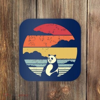 Panda Shirts Retro Style Coaster