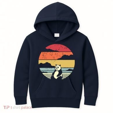 Panda Shirts Retro Style Kids Hoodie