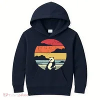 Panda Shirts Retro Style Kids Hoodie thumb 0
