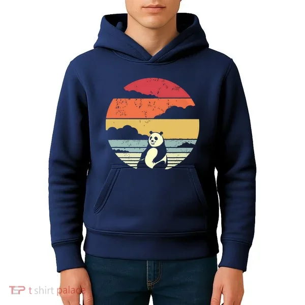 Panda Shirts Retro Style Kids Hoodie