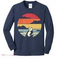 Panda Shirts Retro Style Kids Long Sleeve Shirt thumb 0