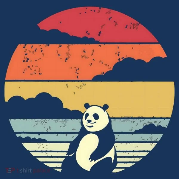 Panda Shirts Retro Style Kids Long Sleeve Shirt