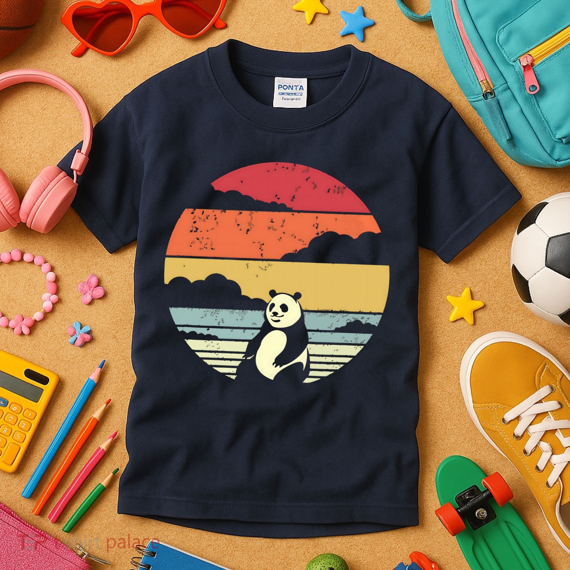 Panda Shirts Retro Style Kids T-Shirt