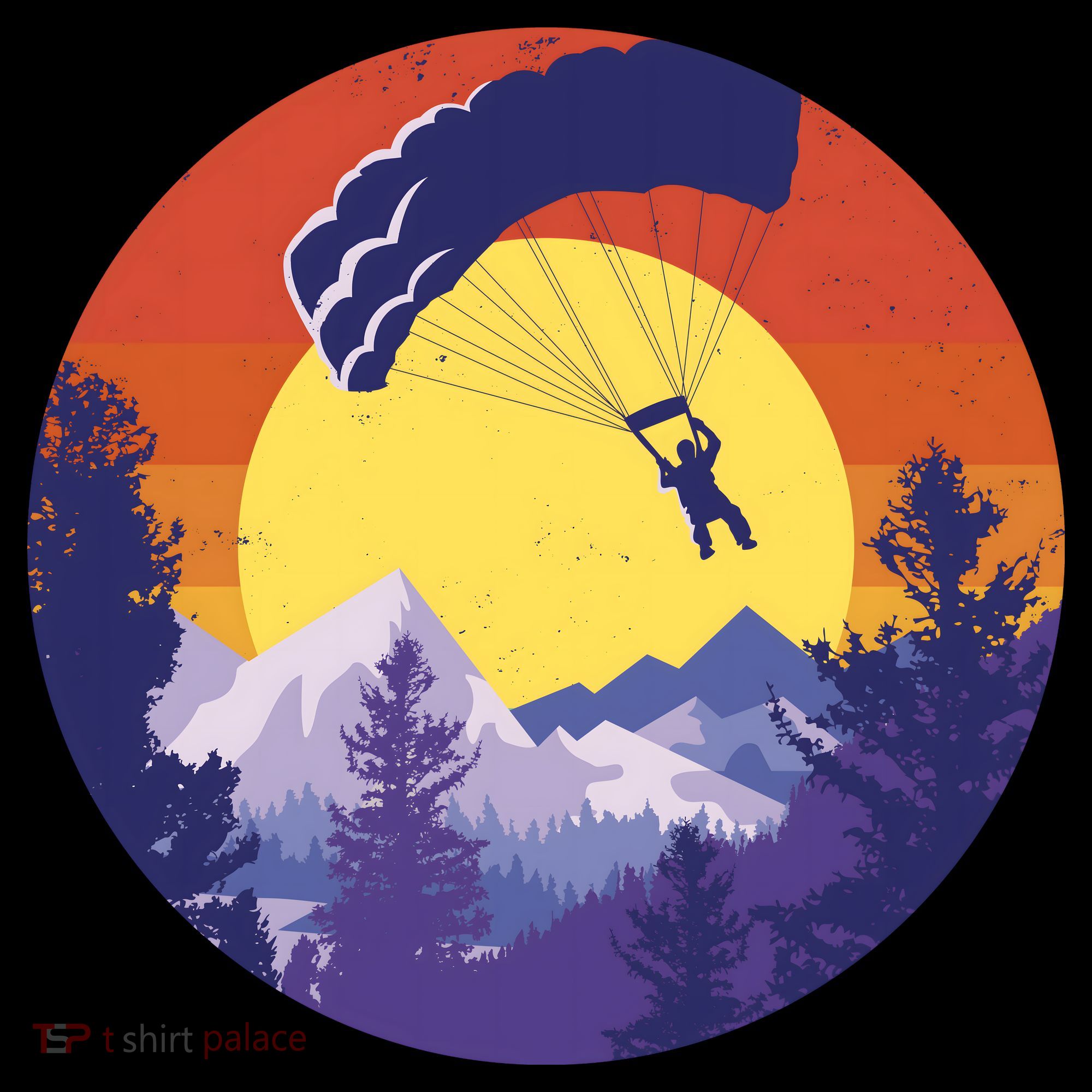 Parachute Skydiving Retro Sunset Hoodie