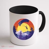 Parachute Skydiving Retro Sunset Coffee Mug thumb 1