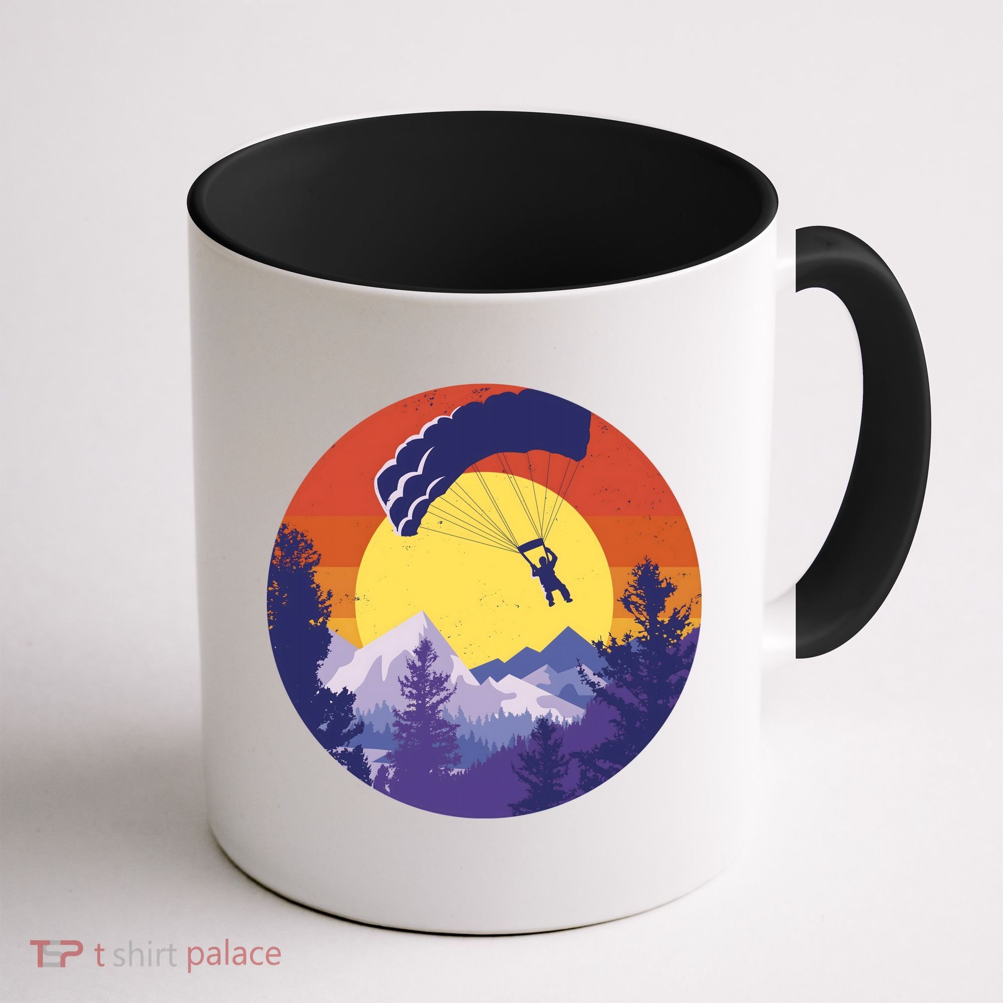 Parachute Skydiving Retro Sunset Coffee Mug