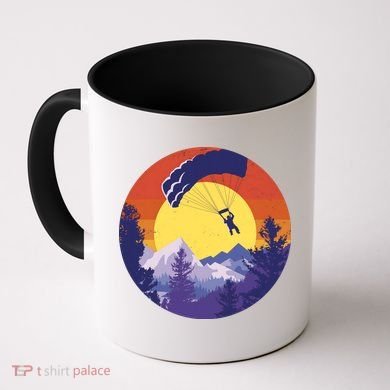 Parachute Skydiving Retro Sunset Coffee Mug