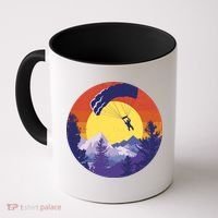 Parachute Skydiving Retro Sunset Coffee Mug thumb 0