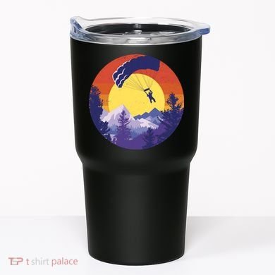 Parachute Skydiving Retro Sunset Tumbler