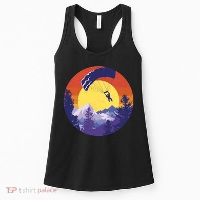 Parachute Skydiving Retro Sunset Women's Tank Top