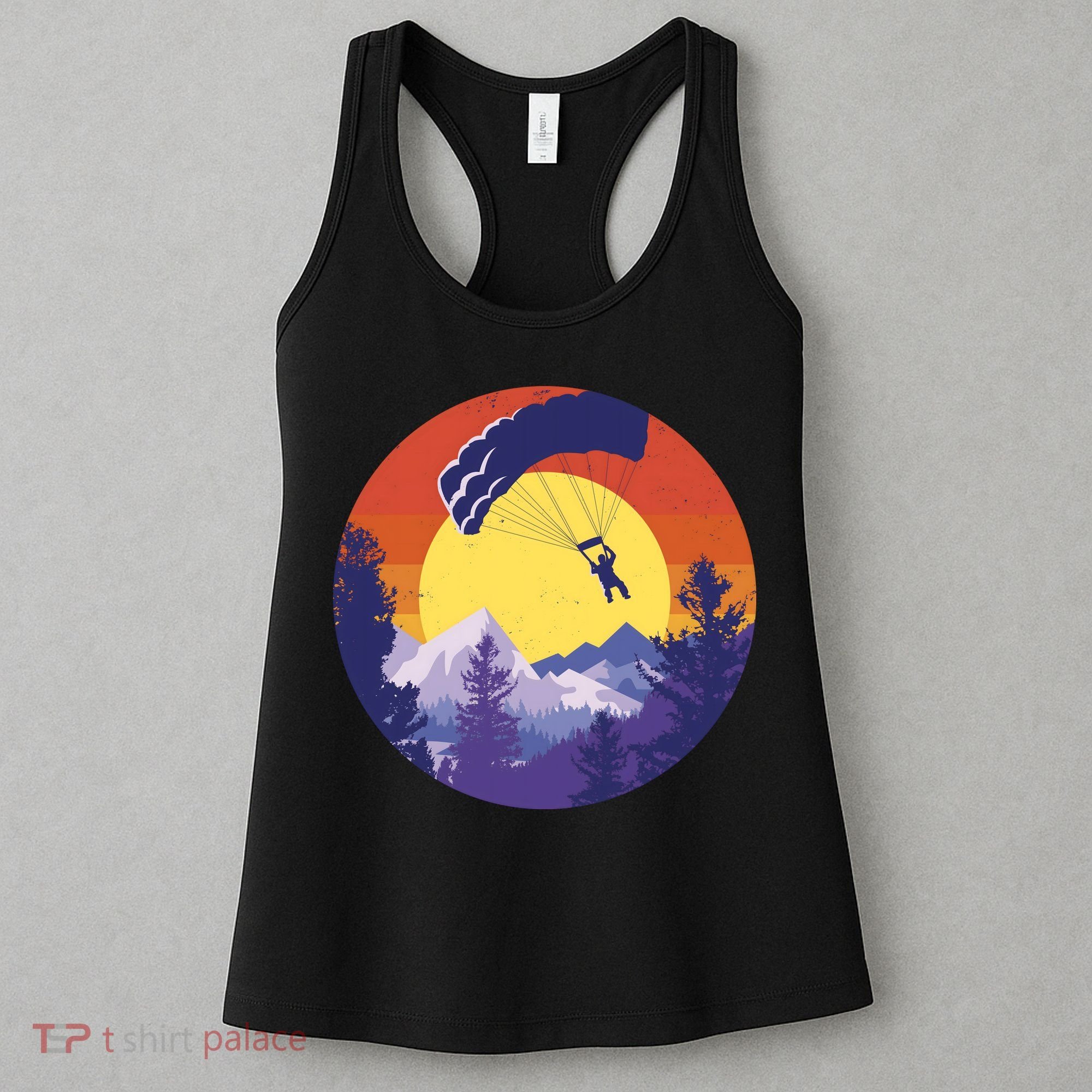 Parachute Skydiving Retro Sunset Women's Tank Top