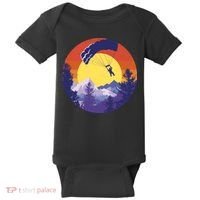 Parachute Skydiving Retro Sunset Baby Bodysuit thumb 0