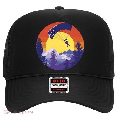 Parachute Skydiving Retro Sunset Hat