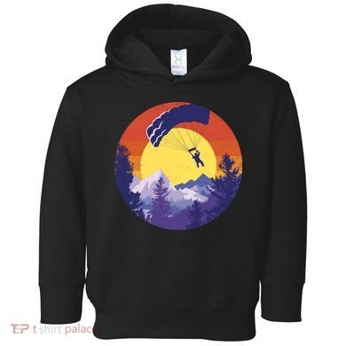 Parachute Skydiving Retro Sunset Toddler Hoodie
