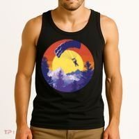 Parachute Skydiving Retro Sunset Tank Top thumb 3