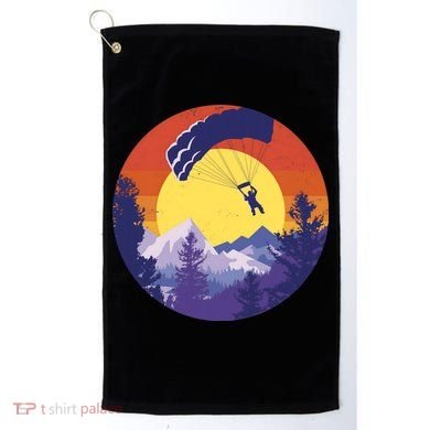 Parachute Skydiving Retro Sunset Golf Towel