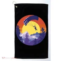 Parachute Skydiving Retro Sunset Golf Towel thumb 0