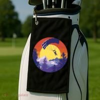 Parachute Skydiving Retro Sunset Golf Towel thumb 2