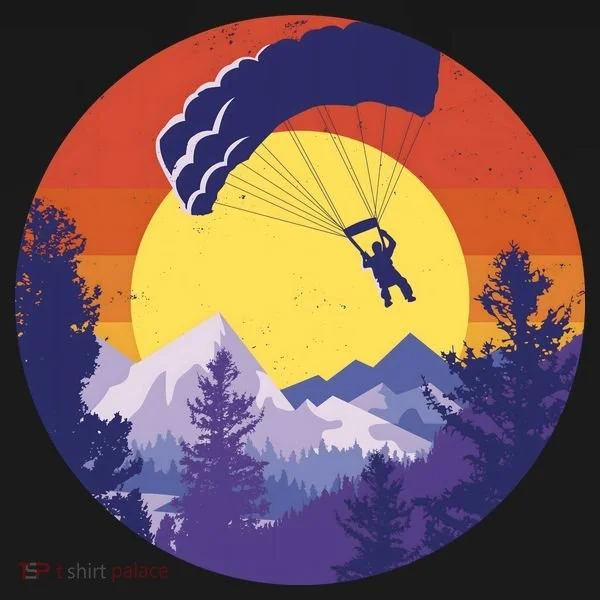 Parachute Skydiving Retro Sunset Women's T-Shirt