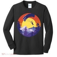 Parachute Skydiving Retro Sunset Kids Long Sleeve Shirt thumb 0