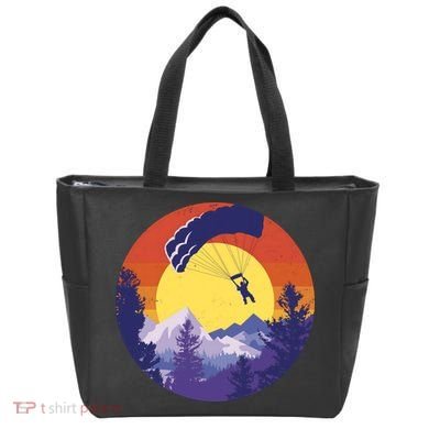 Parachute Skydiving Retro Sunset Tote Bag