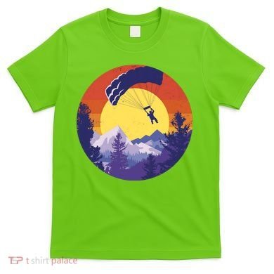 Parachute Skydiving Retro Sunset T-Shirt