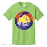 Parachute Skydiving Retro Sunset Kids T-Shirt thumb 0