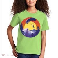 Parachute Skydiving Retro Sunset Kids T-Shirt thumb 2